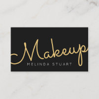 Black and Gold Modern Typography Makeup Artist