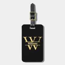 Black and Gold Monogram | Elegant Initial Script