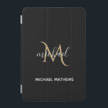 Black and Gold Monogram Elegant Luxury   iPad Mini Cover<br><div class="desc">This iPad cover is the perfect way to protect your device while adding a touch of luxury and elegance. The black and gold design is stylish and timeless and can be personalised with your monogram for a unique finishing touch. Matching accessories are available in our store.</div>
