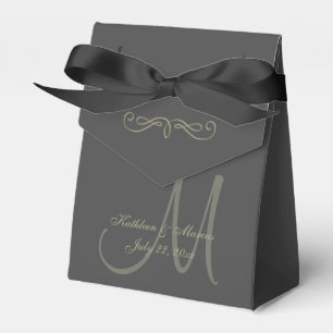 Black and Gold Monogram Favour Box
