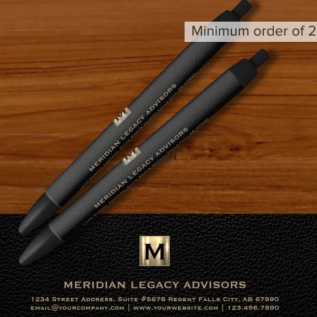 Black and Gold Monogram Initial Logo Emblem Pen (Creator Uploaded)