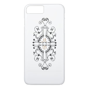 Black and Gold Monogram iPhone Case