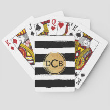 Black and Gold Monogram Playing Cards