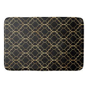 Black and Gold Moroccan Bath Mat