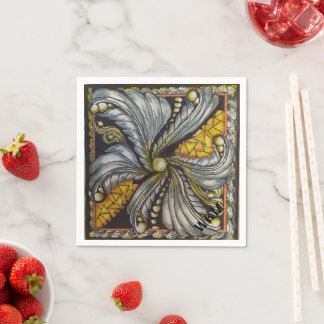 Black and Gold Mosaic Napkin