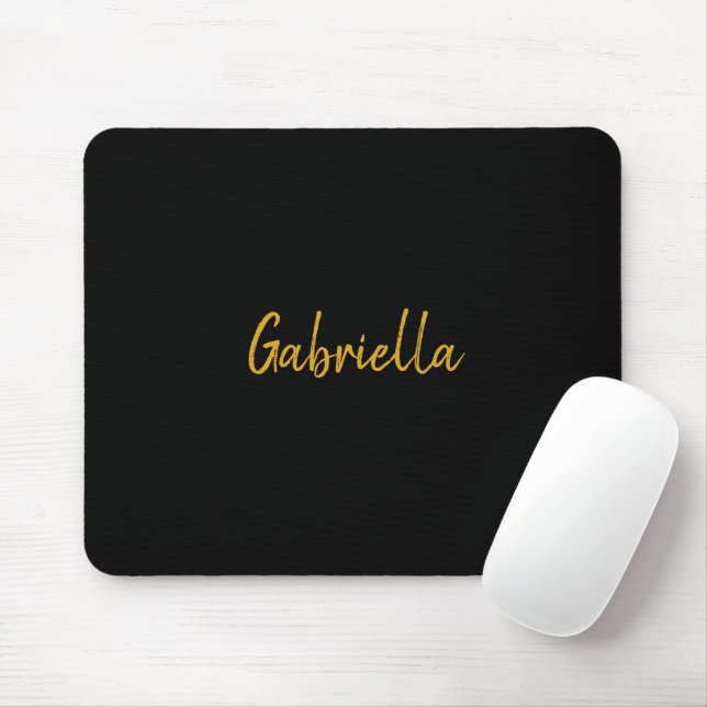 Black and Gold  Mouse Pad (With Mouse)