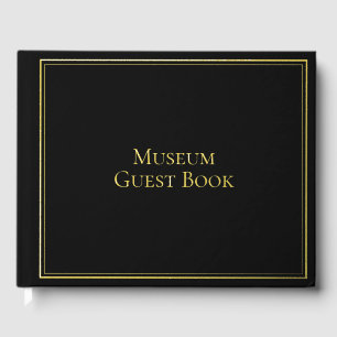 Black and Gold Museum Guest Book Gold Border