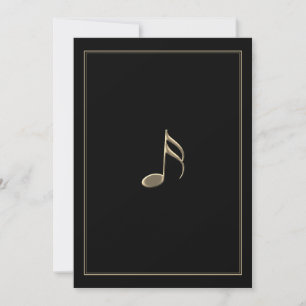 Black and Gold Music Border Note Card