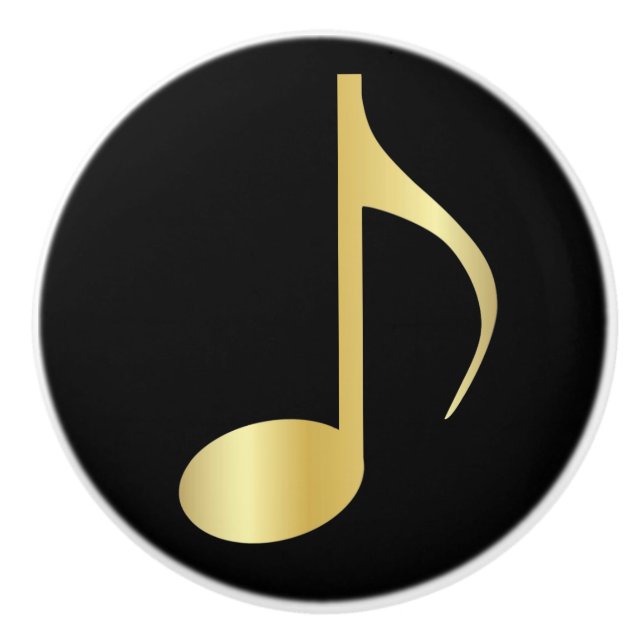 Black And Gold Music Note Knob (Front)