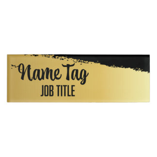 Black and Gold Name Tag