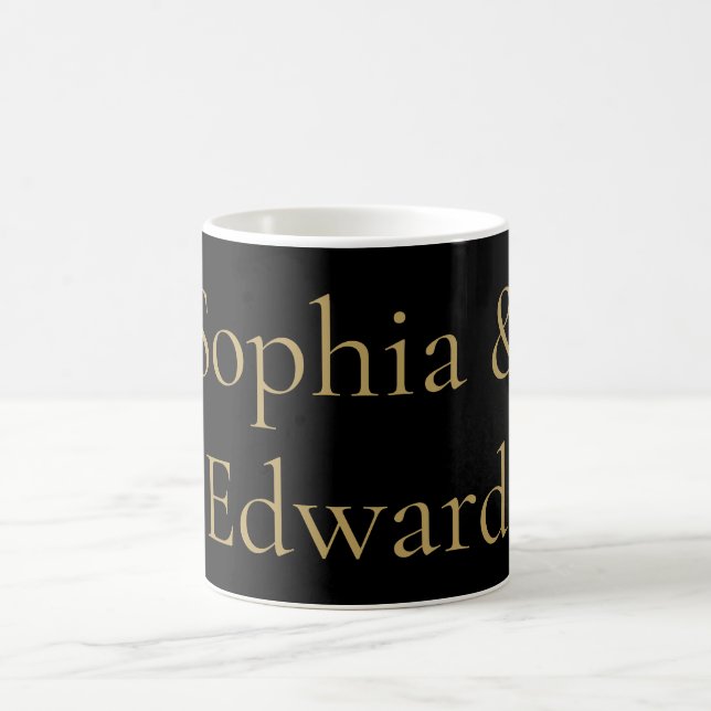 Black And Gold Names Coffee Mug (Center)