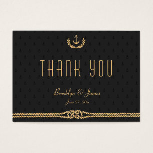 Black And Gold Nautical Wedding Favour Tags
