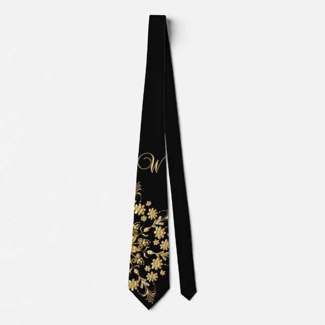 Black and gold Neck  Tie (Front)