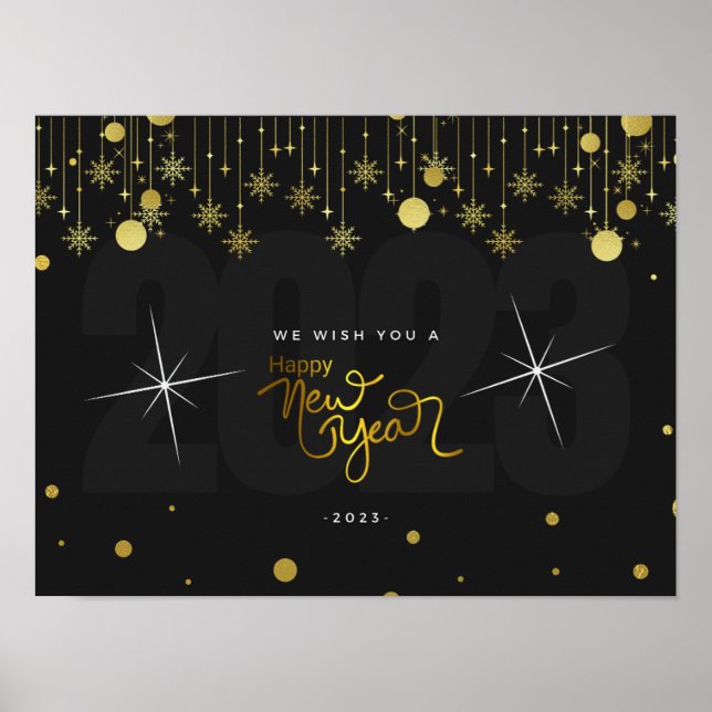 Black & and gold New Year 2023 Poster (Front)