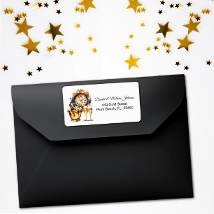 Black and Gold New Year’s Eve Address Label