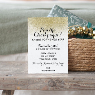 Black and Gold New Year's Eve Invitation