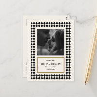 Black and Gold on Ivory Chequerboard Border Jazz