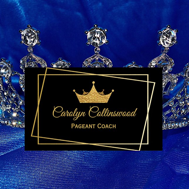 Black and Gold Pageant Coach Business Card (Creator Uploaded)