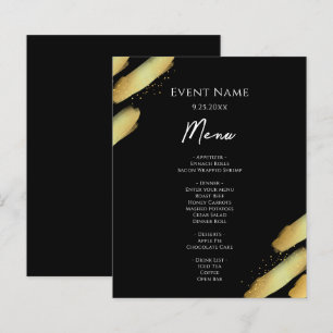 Black and Gold Paint Budget Event Menu