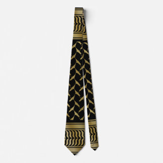Black and Gold Palestinian Kuffiyeh Tie
