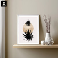 Black and Gold Palm Tree, Plant Artwork, Wall Deco