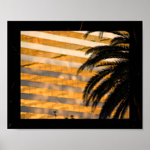 Black and Gold Palm Tree Tropical Printable Art  Poster
