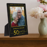 Black And Gold Parents 50th Anniversary Photo Plaque<br><div class="desc">Classy golden wedding anniversary to personalise with photo and names.</div>