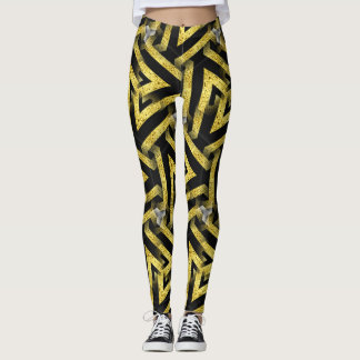 Black and Gold Pattern Leggings ★Funky Zebra★