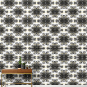 Black and Gold Pattern on White Wallpaper