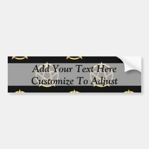 Black and gold pentagram bumper sticker