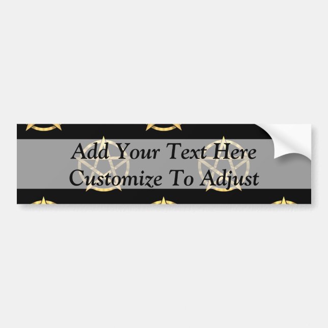 Black and gold pentagram bumper sticker (Front)
