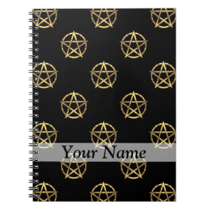 Black and gold pentagram notebook