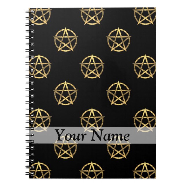 Black and gold pentagram notebook (Front)
