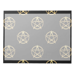 Black and gold pentagram notepad