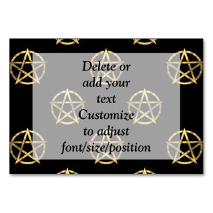 Black and gold pentagram table number