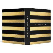 Black And Gold Personalised Binder