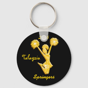 Black and Gold Personalised Cheer Keychains