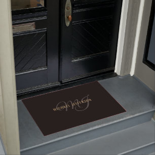 Black and Gold -Personalised Doormat