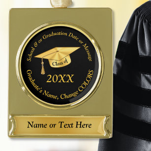 Black and Gold Personalised Graduation Ornaments