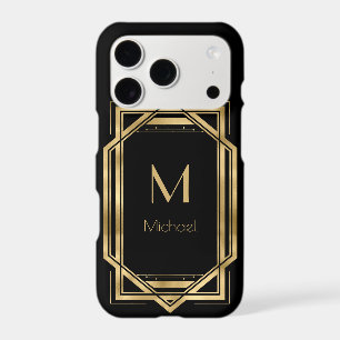 Black and Gold Personalised Monogram Geometric