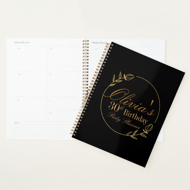 Black and Gold Personalised Planner (Display)