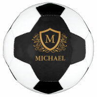 Black and Gold Personalised Stylish Monogram Name