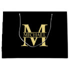 Black and Gold Personalized Monogram and Name