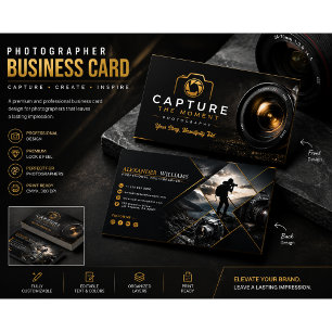 Black and Gold Photography Business Card