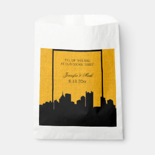 Black and Gold Pittsburgh Wedding Cookie Table Favour Bag