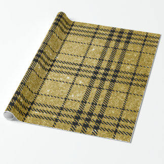 Black and gold Plaid-13 Wrapping Paper