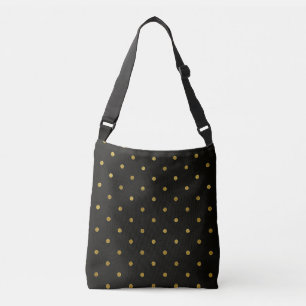 Black and Gold Polka Dots Crossbody Bag