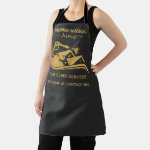 Black and Gold Pressure Washing Power Wash Window  Apron