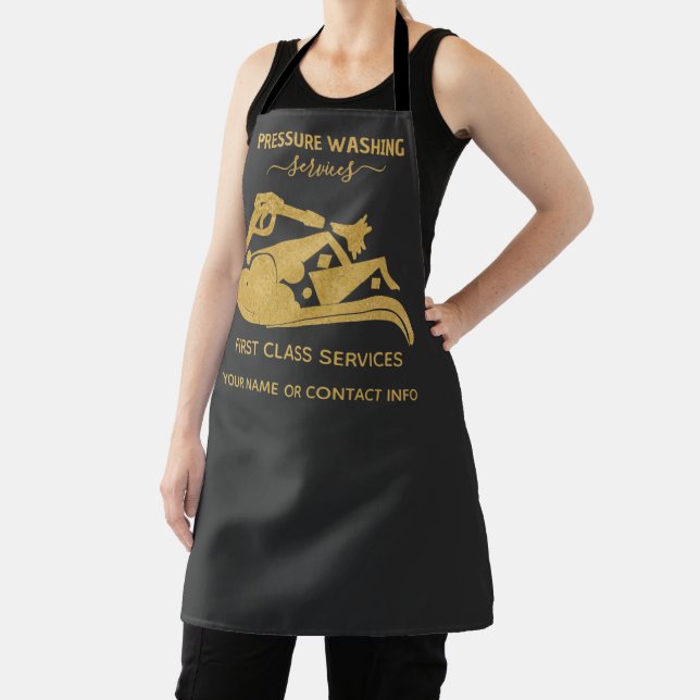 Black and Gold Pressure Washing Power Wash Window  Apron (Insitu)