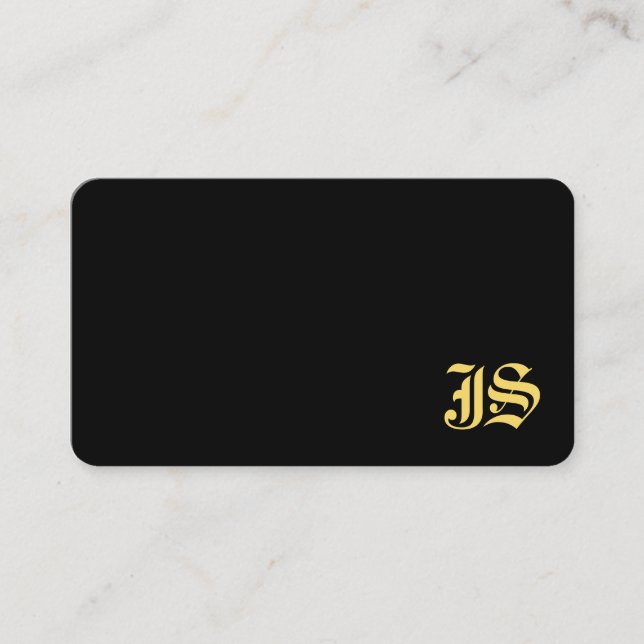 Black And Gold Professional Monogram Template Business Card (Front)